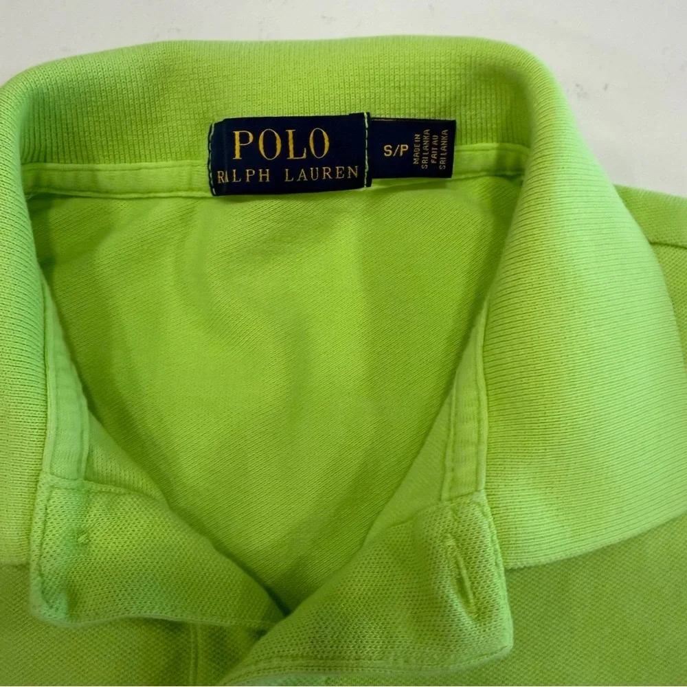 Ralph Lauren Men’s Bright Lime Green Polo Shirt - Small